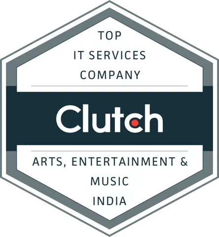 Clutch award: Top IT Services Company: Arts, Entertainment & Music, India