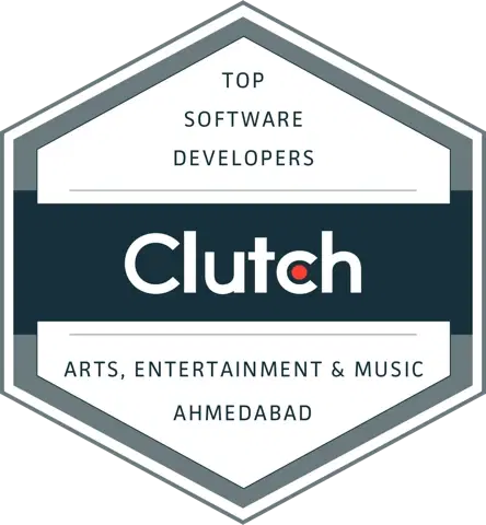 Clutch award: Top Software Developers: Arts, Entertainment & Music, Ahmedabad